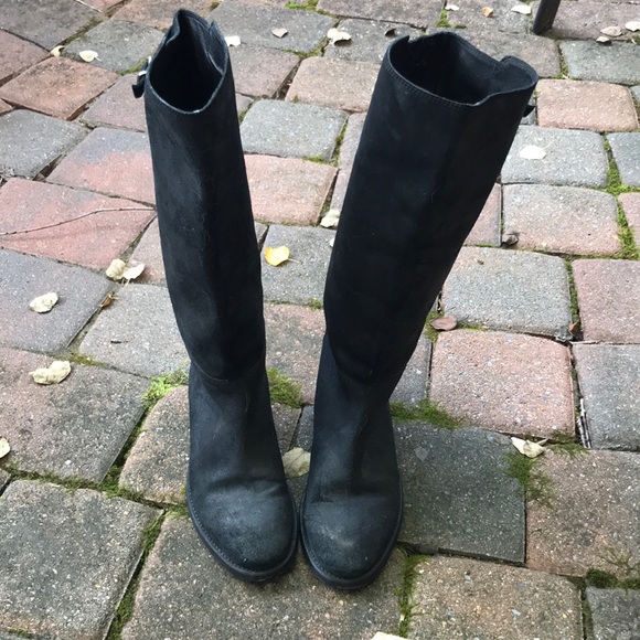 JCREW black suede riding boots sz 7 - Picture 2 of 6